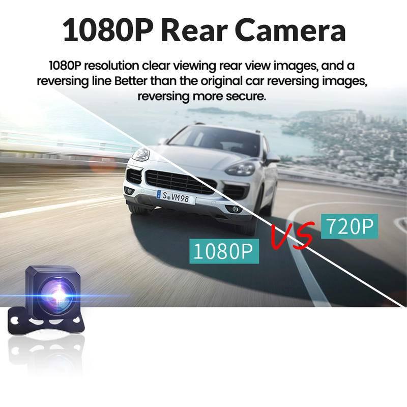 Camera chiếu hậu xe hơi E-ACE Dashcam màn hình kỹ thuật số HD 1080P chống thấm nước đầu nối 2.5MM 6/10M chuyên dụng | WebRaoVat - webraovat.net.vn