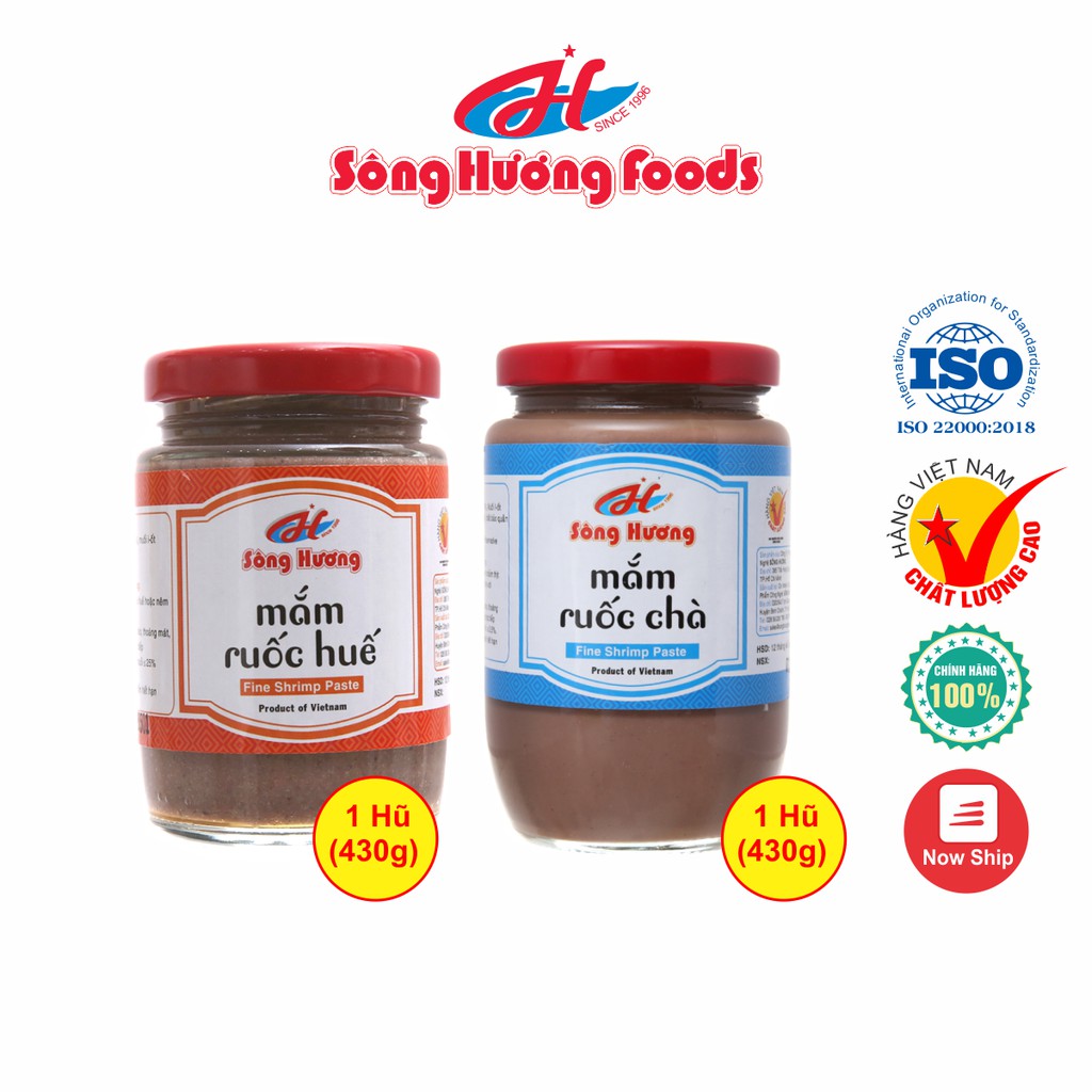 Combo 1 Hũ Mắm Ruốc Huế 430g + 1 Hũ Mắm Ruốc Chà 430g Sông Hương Foods