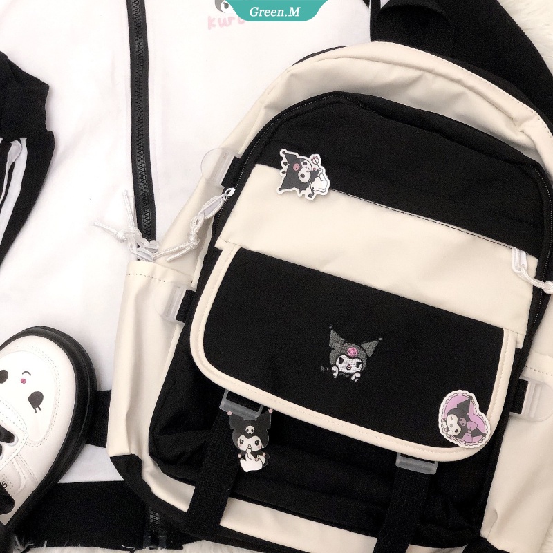 Ba Lô Đi Học In Họa Tiết Anime Kuromi Kitty Mymelody Cinnamoroll Sáng Tạo Dễ Thương Dành Cho Học Sinh