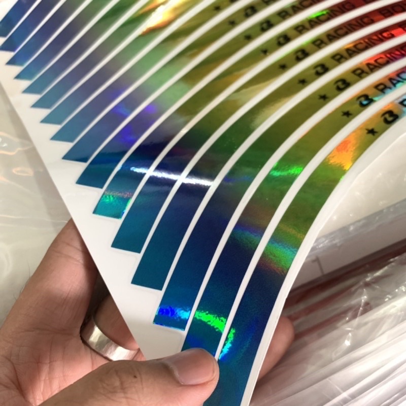 Tem Dán Vành Xe Máy 7 Màu ( 1 bộ dán kín 2 bánh xe)