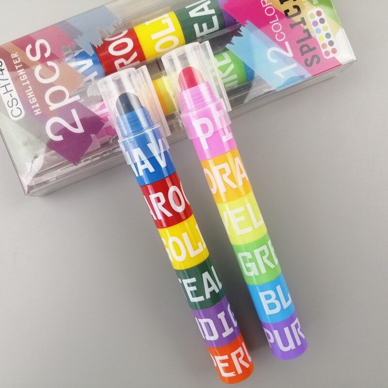 [Hàng mới về] Phấn bắt sáng màu pastel cầu vồng thiết kế ghép nối