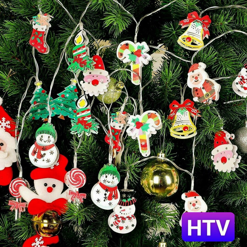 Đèn nháy Noel 10 họa tiết giáng sinh bằng kim loại dùng pin dài 1,5m không dễ vỡ-giadungsieure