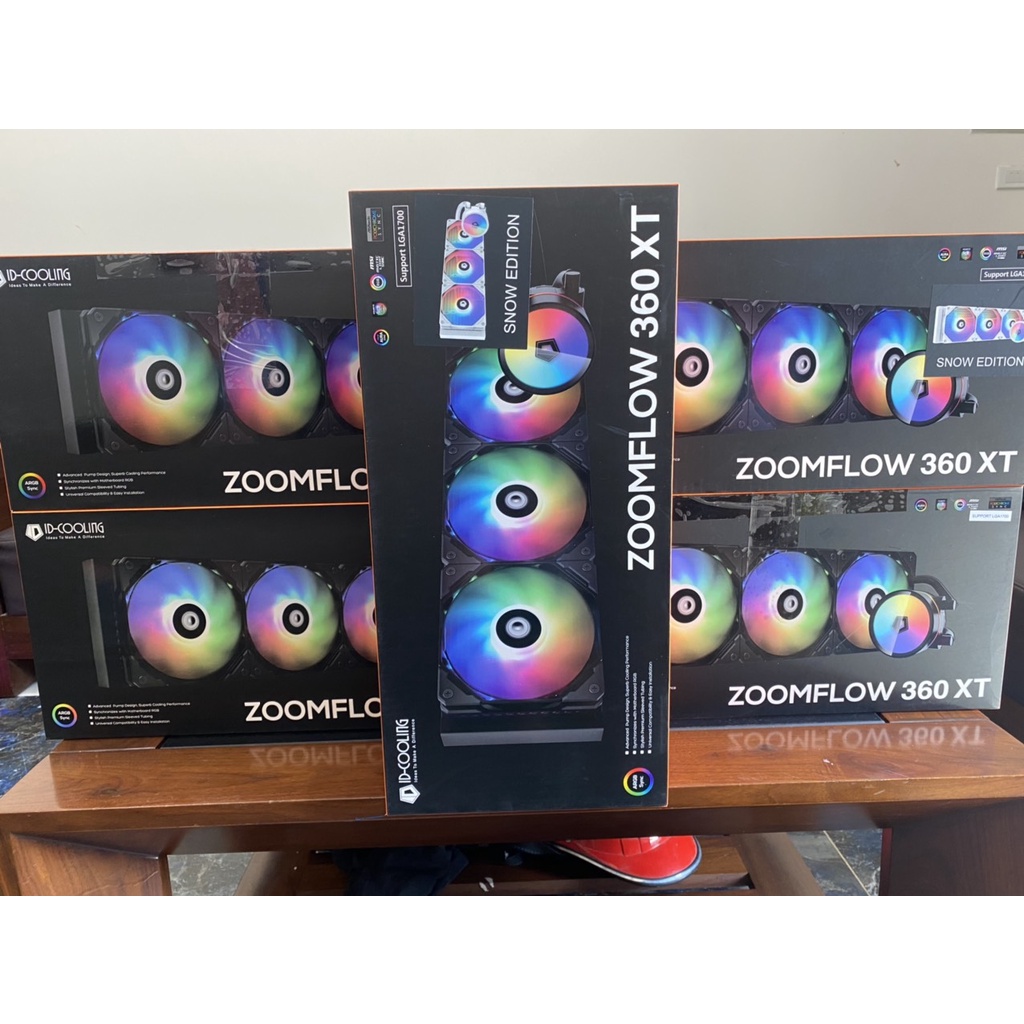 (GIÁ SỈ) Combo 5 bộ tản nước ID-COOLING ZOOMFLOW 360-XT SNOW trắng hàng chính hãng bảo hành 24 tháng
