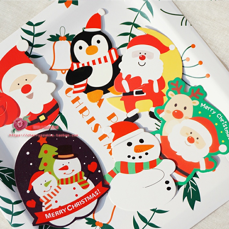 Thẻ giấy gắn kẹo mút 50 Icon NOEL giáng sinh