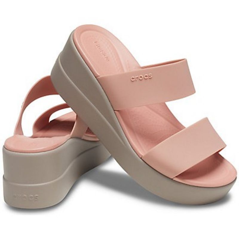CROCS - Dép lê quai ngang Brooklyn cho nữ, Đế cao 6,5cm - pb46