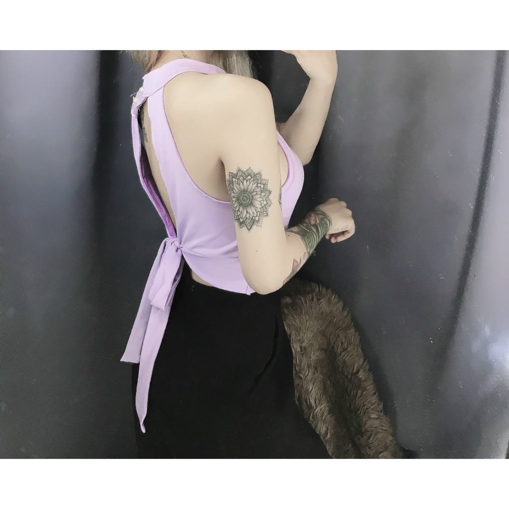 áo yếm croptop kiểu cột hở lưng sau