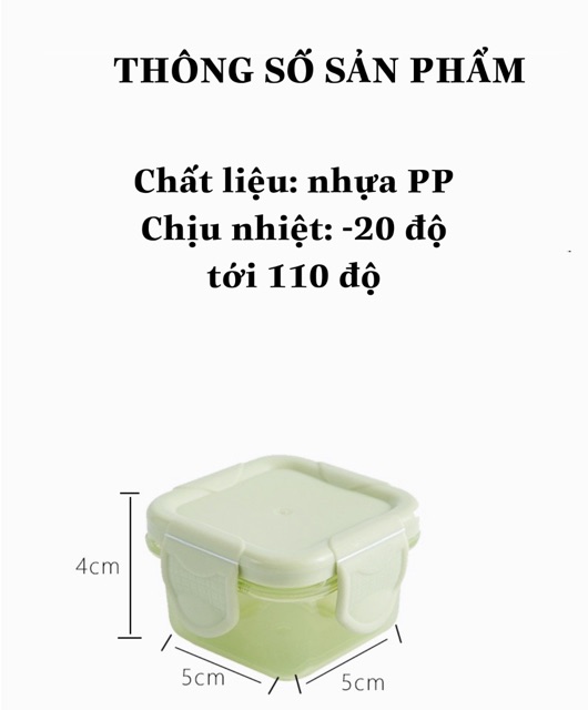 Combo 2/4 hộp chia thức ăn, hộp đựng thức ăn dặm cho bé kt nhỏ