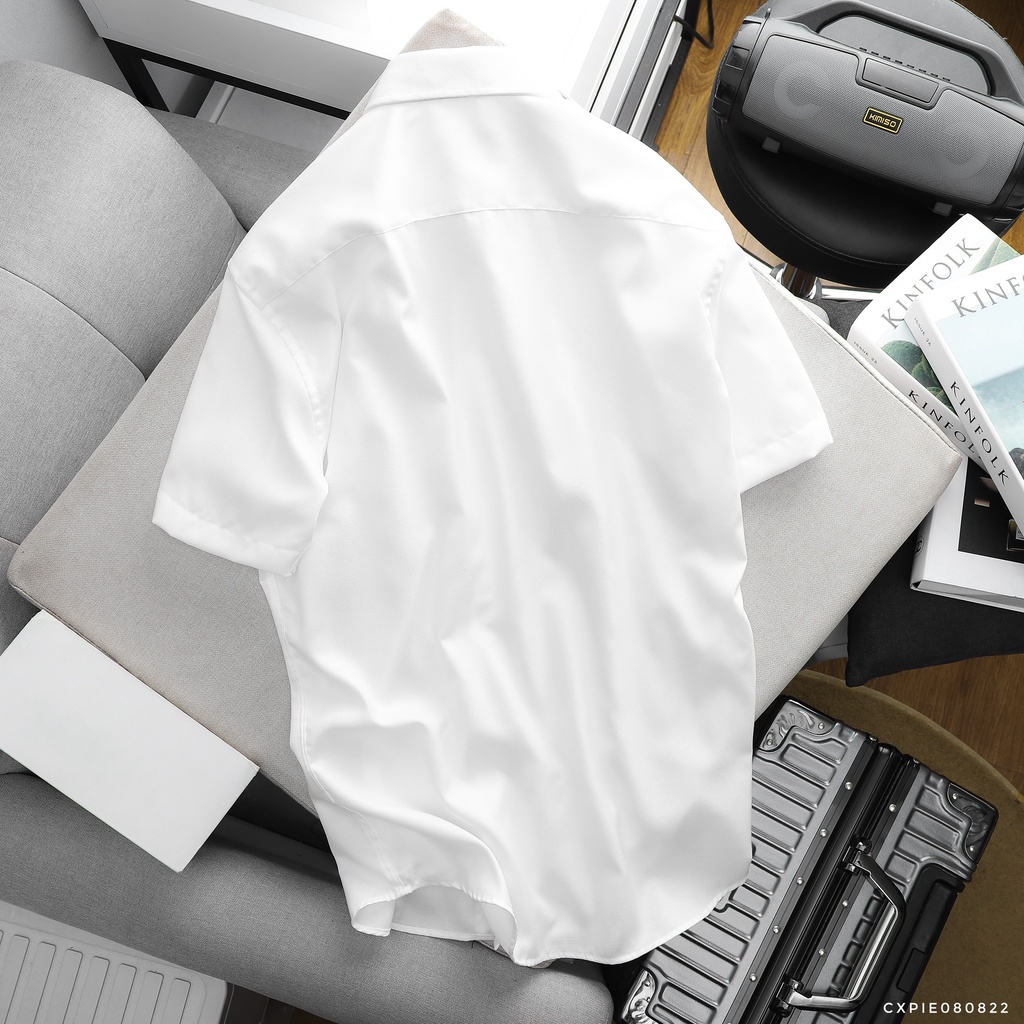 Áo sơ mi nam tay ngắn, chất vải dệt hạt cao cấp, không xù lông, dễ phối đồ 80822