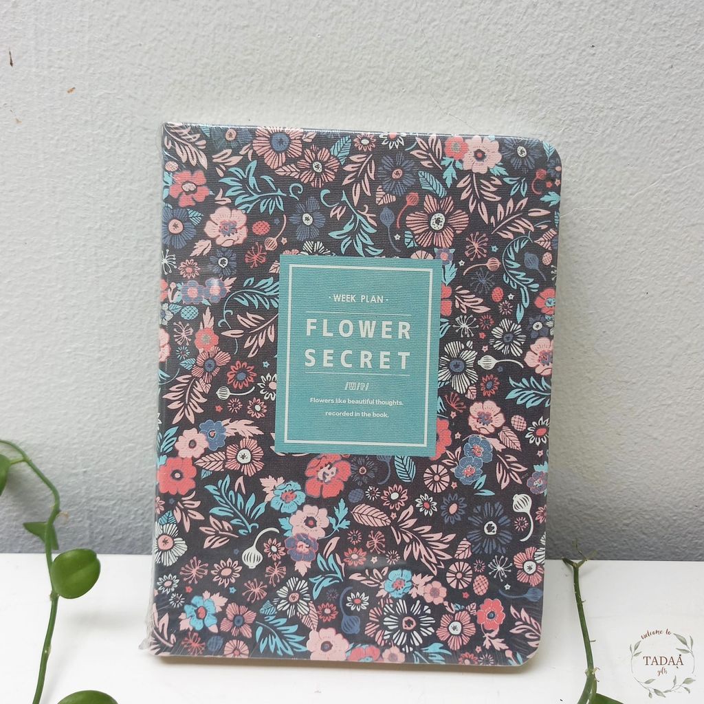 Sổ tay nhật ký hoa lá Flower vintage kẻ ngang và trơn nhiều màu planner, note tiện lợi