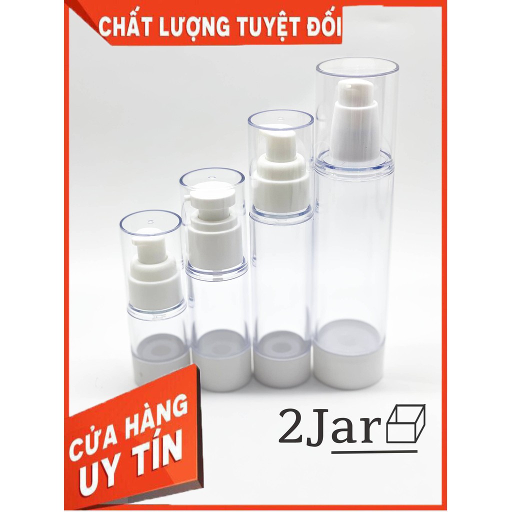 Chai nhựa trong suốt nhấn xịt giọt hút chân không 5ml/ 20ml/ 30ml/ 50ml/ 100ml chiết mỹ phẩm