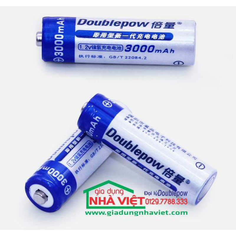 Bộ 2 viên Pin tiểu sạc Doublepow AA 3000mah
