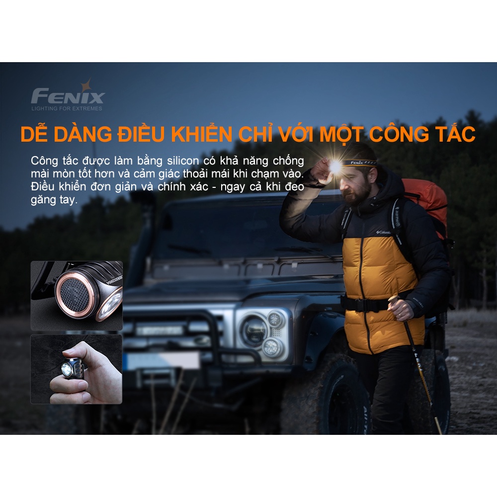 Đèn pin đội đầu FENIX HM50R V2.0 độ sáng 700 lumen chiếu xa 115m pin 16340 sạc USB C