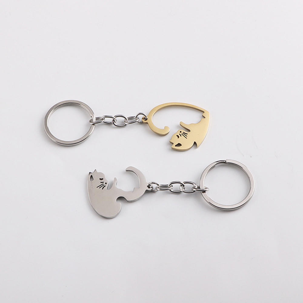 Set 2 Móc Khóa Đôi Hình Trái Tim Khắc Chữ Ý Nghĩa
