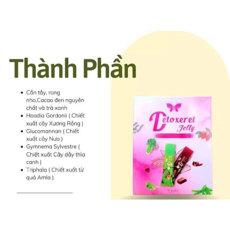 Thạch Detoxeret_Jelly giảm cân siết eo nhanh hộp 15 gói giảm 3_5kg