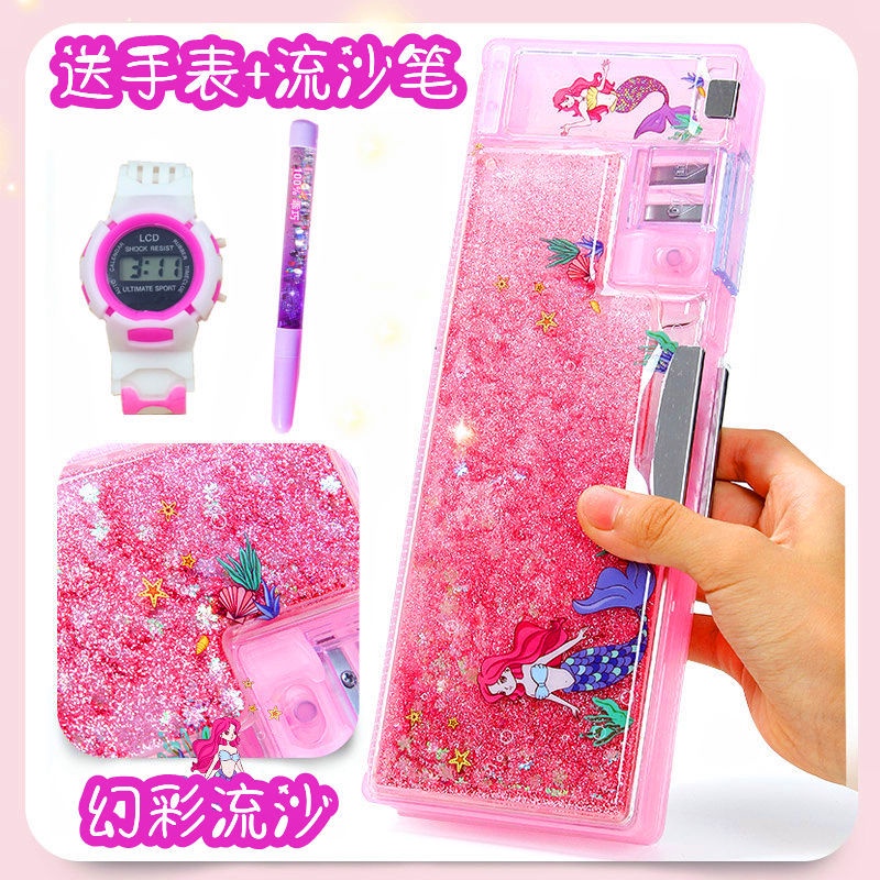 Hộp Đựng Bút Đa Năng Hình Kỳ Lân Phối Cát Lún Xinh Xắn Cho Bé Ốp