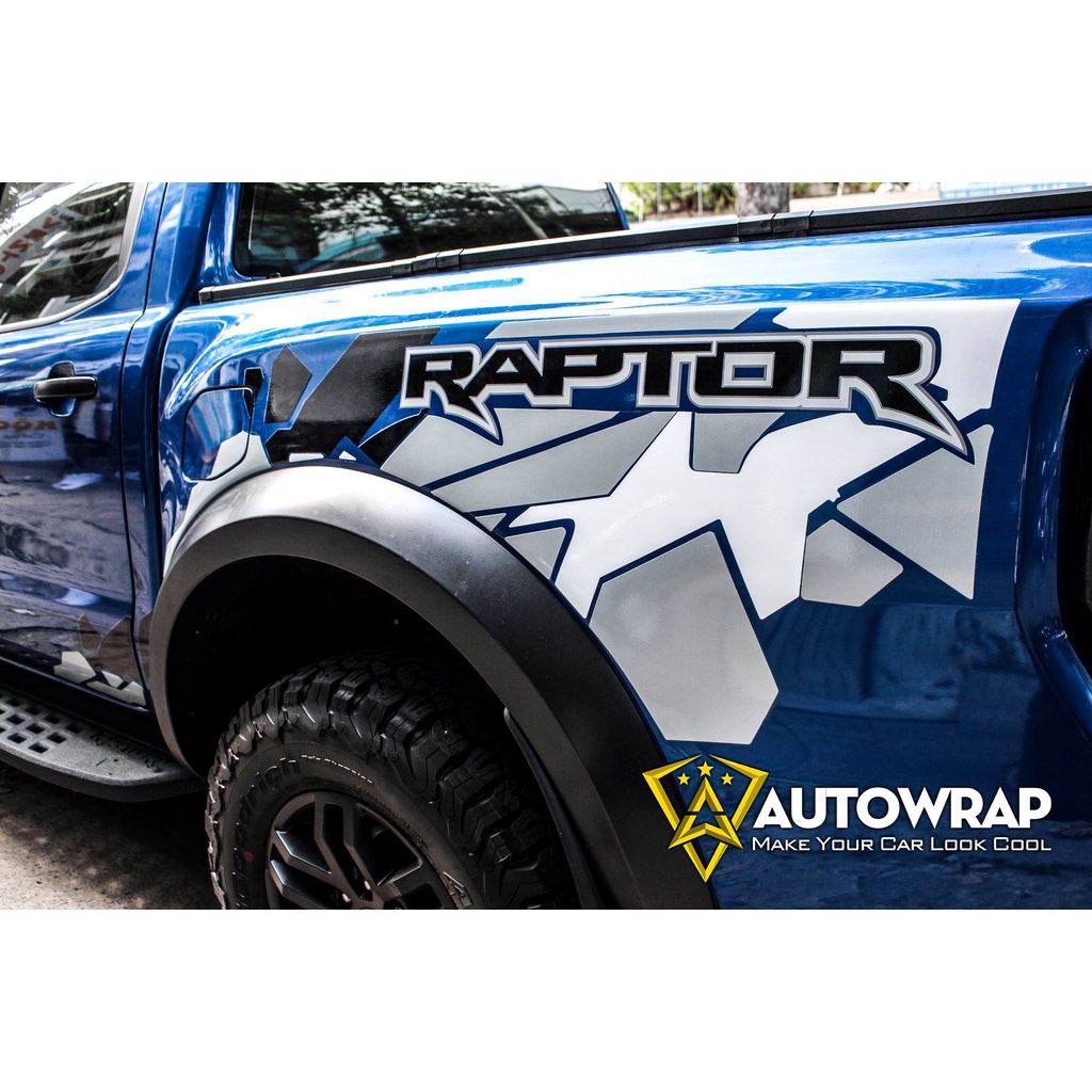 Tem họa tiết xe Ranger Raptor - Tem họa tiết ô tô Ford, tem dán sườn xe thể thao