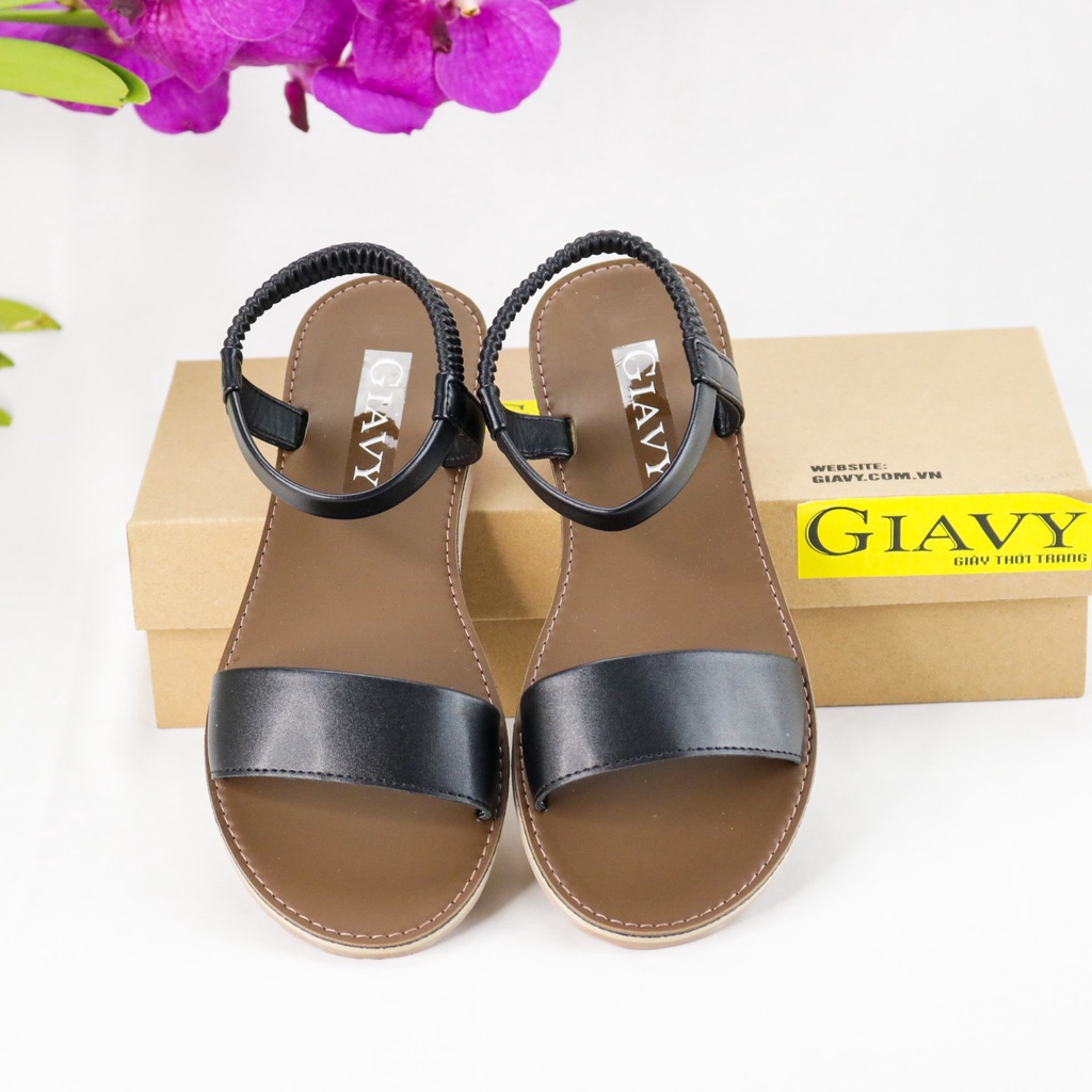 Giày sandal nữ quai ngang, kiểu trơn, thun hậu SU314 - GIAVY