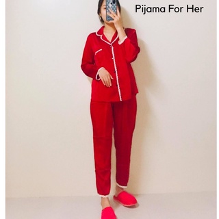 SET PIJAMA LỤA NGOC TRAI TRƠN DÀI TAY CAO CẤP