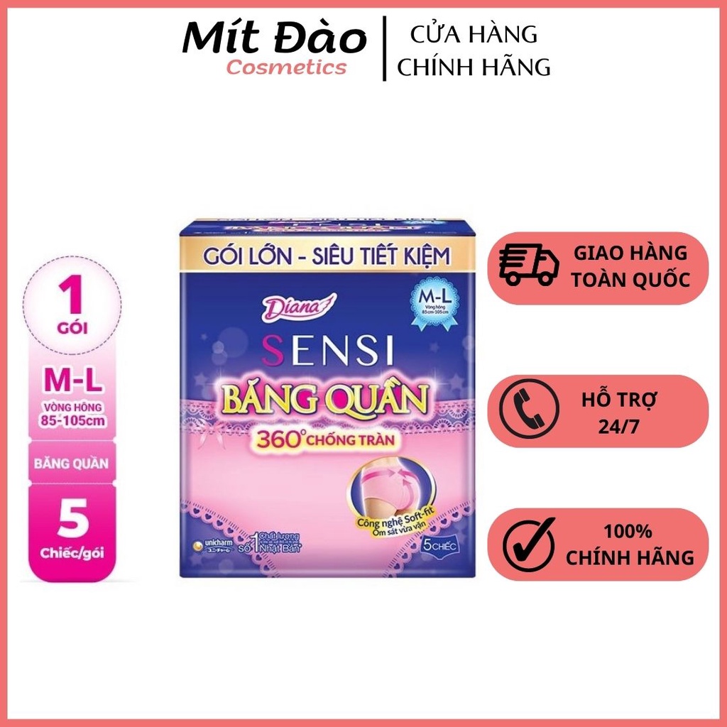 Băng đêm dạng quần Diana 5 chiếc/gói
