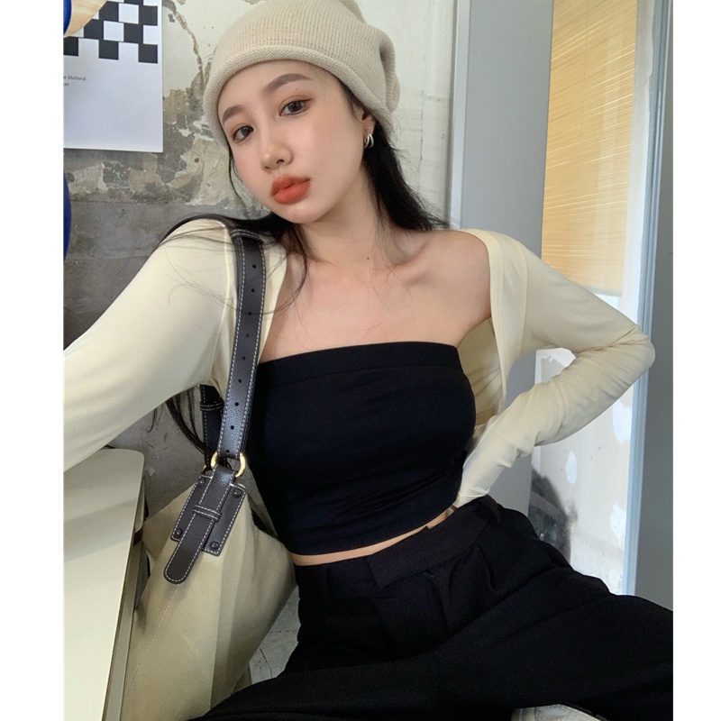 Áo Khoác Cardigan Dệt Kim Mỏng Dáng Ngắn Màu Trơn Thời Trang Mùa Hè Thanh Lịch Cho Nữ