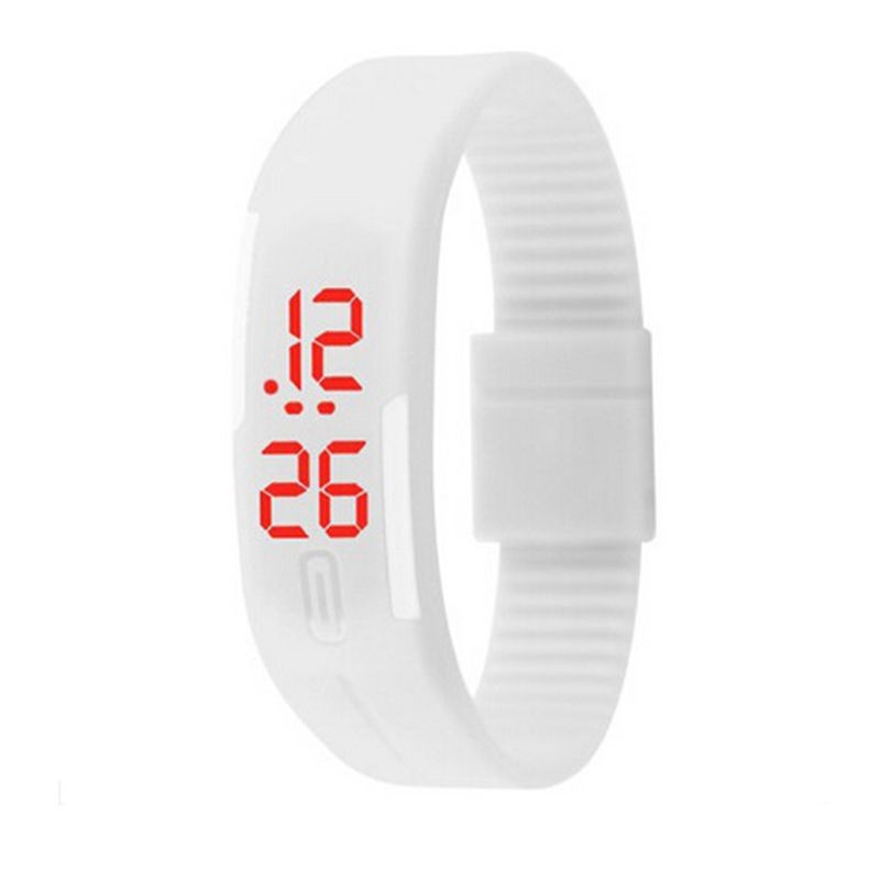 Đồng hồ điện tử màn hình cảm ứng hiển thị LED dây silicone thời trang