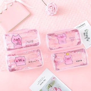 HỘP BÚT HEO TRONG SUỐT KÈM NHŨ LẤP LÁNH SIÊU KUTE- BIG SIZE