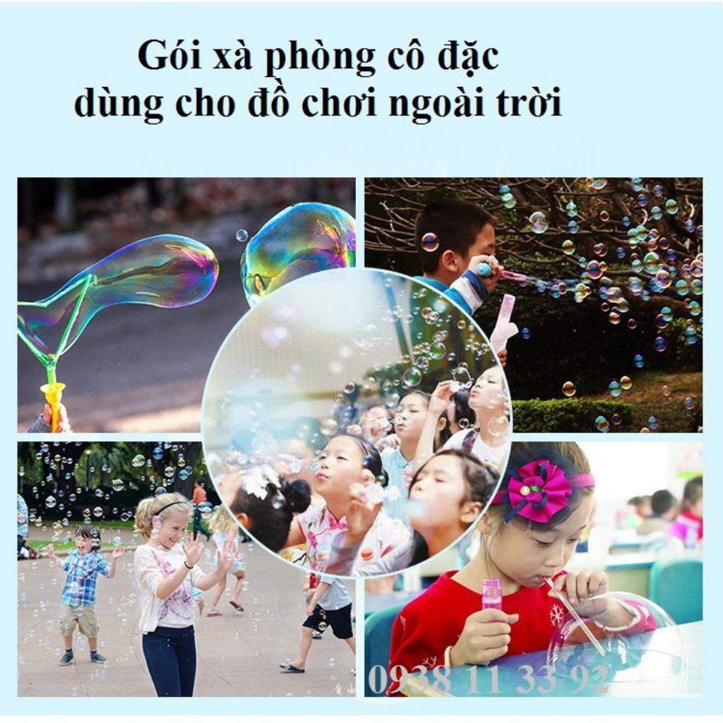 Combo 2  Gói loại đặc biệt dung dịch tạo bong bóng  với 7 màu sắc dành cho đồ chơi thổi bong bóng của các bé 2021