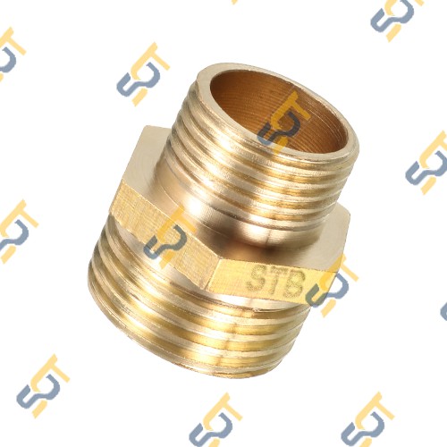 Kép thu - Hai ren ngoài  (Brass pipe fitting reducing-hexagon nipple) - Bằng đồng