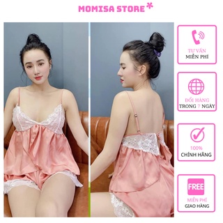 Đồ ngủ sexy,bộ mặc nhà nữ, đồ ngủ lụa chất lụa satin mát mềm mịn