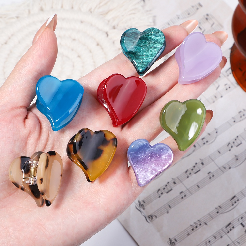 Kẹp tóc càng cua KIDSBOWS mini thiết kế trái tim nhiều màu sắc tùy chọn thời trang dành cho nữ
