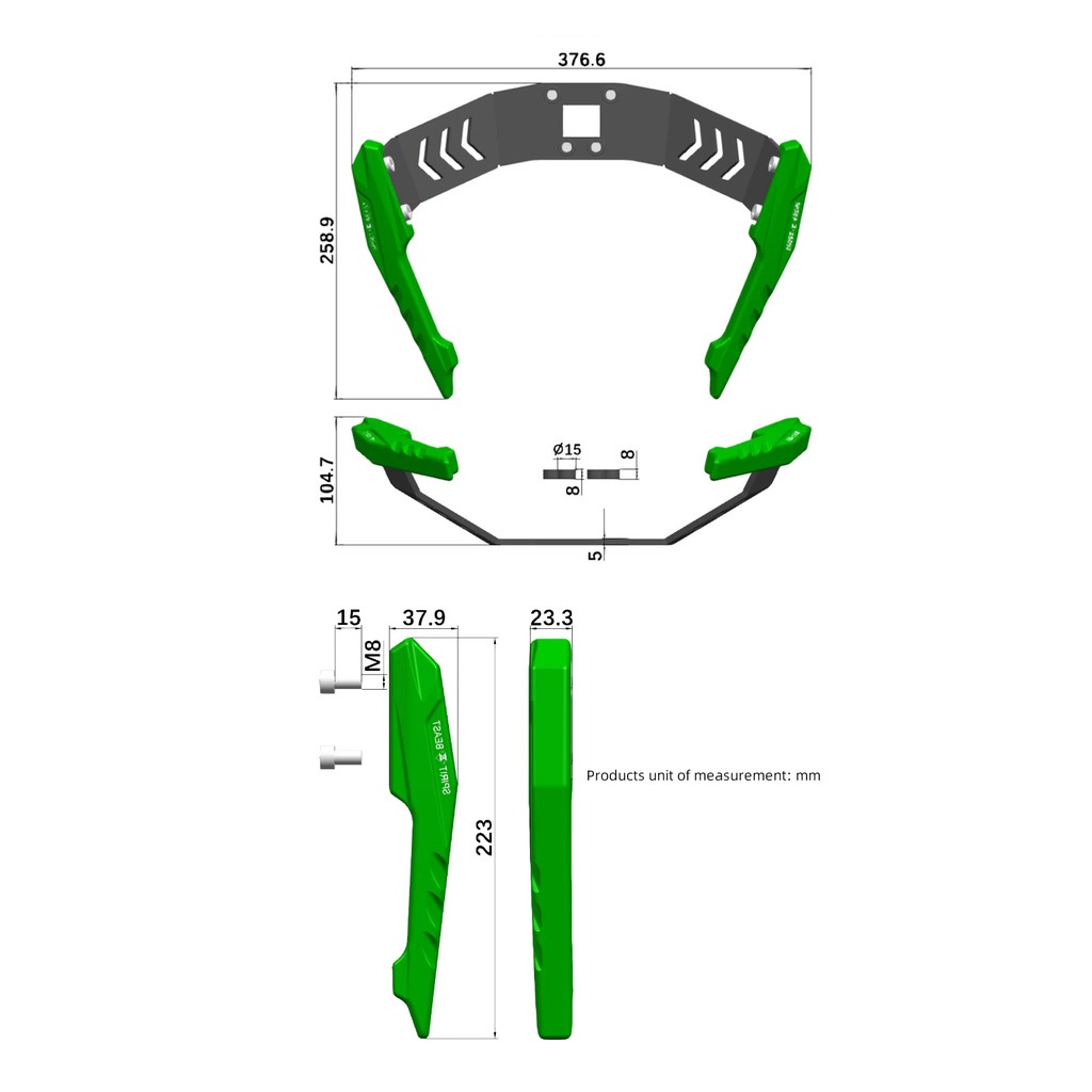 Tay Dắt Phía Sau, Tay Nắm Cho Người Ngồi Sau Spirit Beast L1 Gắn Ninja 400 /Z 400