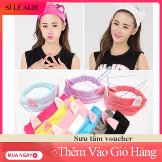 Băng đô tai mèo băng đô rửa mặt cho bé chất liệu nhung mềm