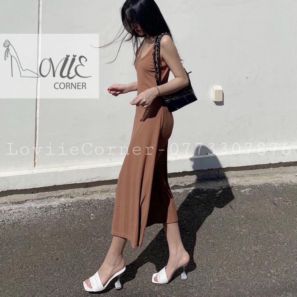 GUỐC CAO GÓT DÂY LOVIIECORNER - DÉP CAO GÓT QUAI TRONG 9CM DÂY MẢNH YAUA D201137