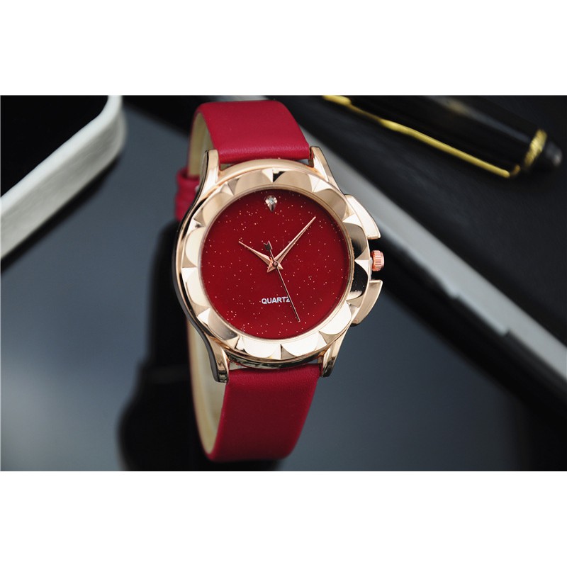 Đồng hồ thời trang nữ Viser VS04 viền hoa cực đẹp mặt to cá tính | BigBuy360 - bigbuy360.vn