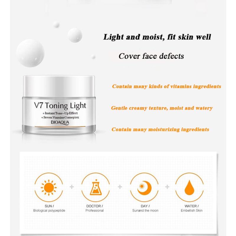 (Hàng Mới Về) Kem Nền Che Khuyết Điểm Dưỡng Ẩm Làm Sáng Tông Màu Da V7 Poquanya | BigBuy360 - bigbuy360.vn