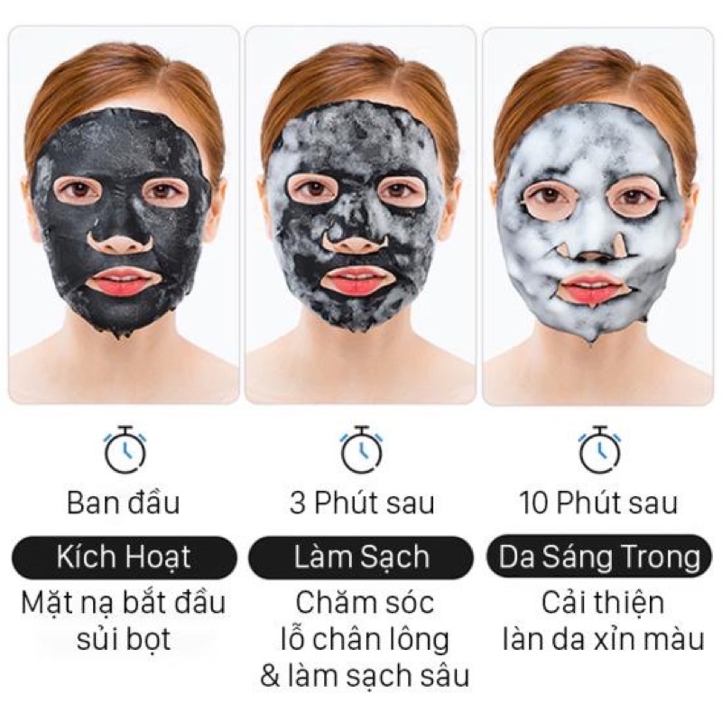 Mặt nạ xủi bọt thải độc than tre JOMTAM xủi bọt thải độc da dưỡng ẩm dưỡng dưỡng trắng sáng da chống lão hoá thải độc