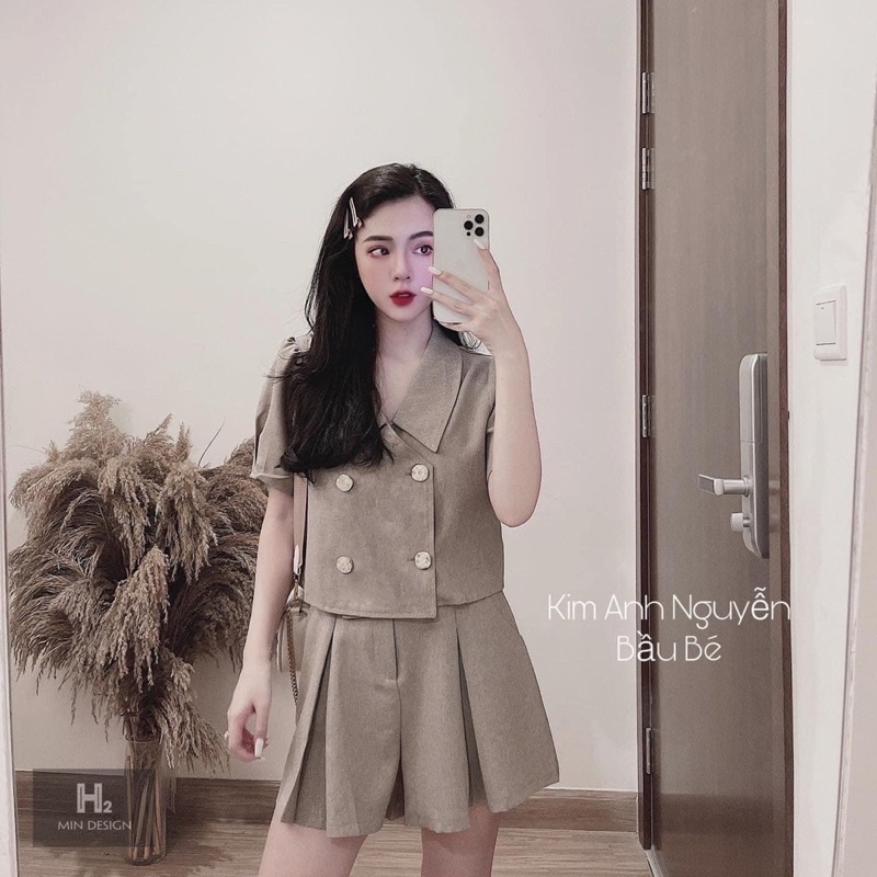 ❤️❤️ SET VEST NÂU CÚC LỆCH CỔ PITER