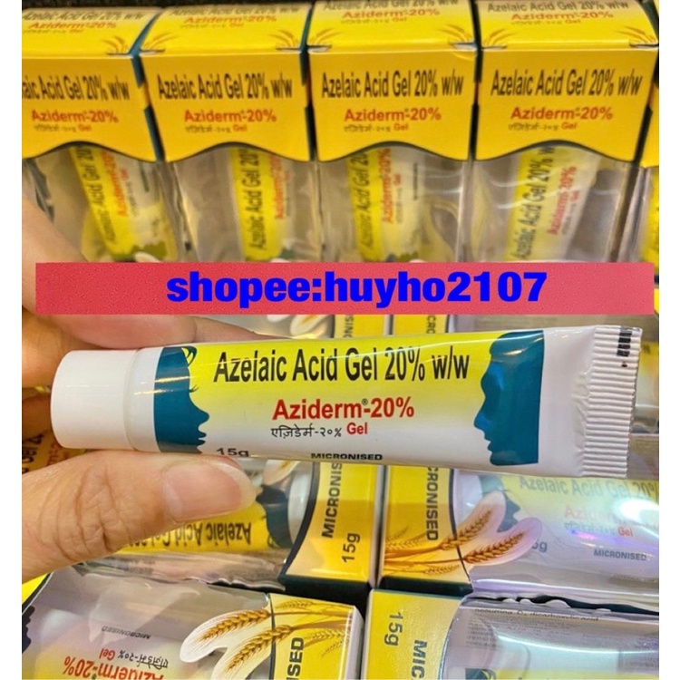 kem AZIDERM Azelaic 20% GEL loại bỏ mun