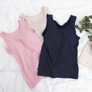 Áo ba lỗ chấm bi kèm mút đệm (có sẵn)