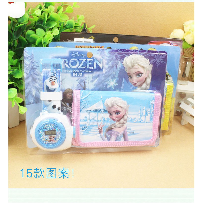 Set Đồng Hồ Prozen  Elsa cho Bé Gái Thời Trang