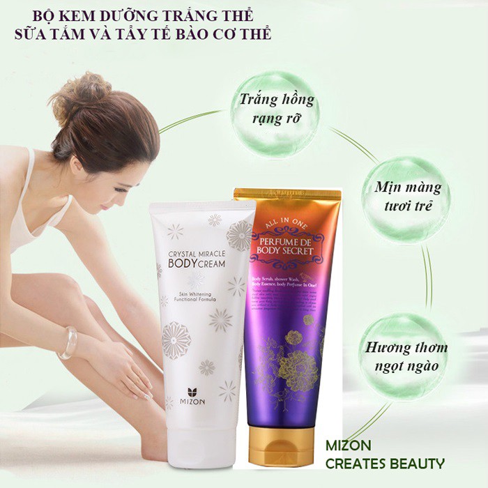 Kem dưỡng trắng da toàn thân Crystal Miracle Body Cream 200ml