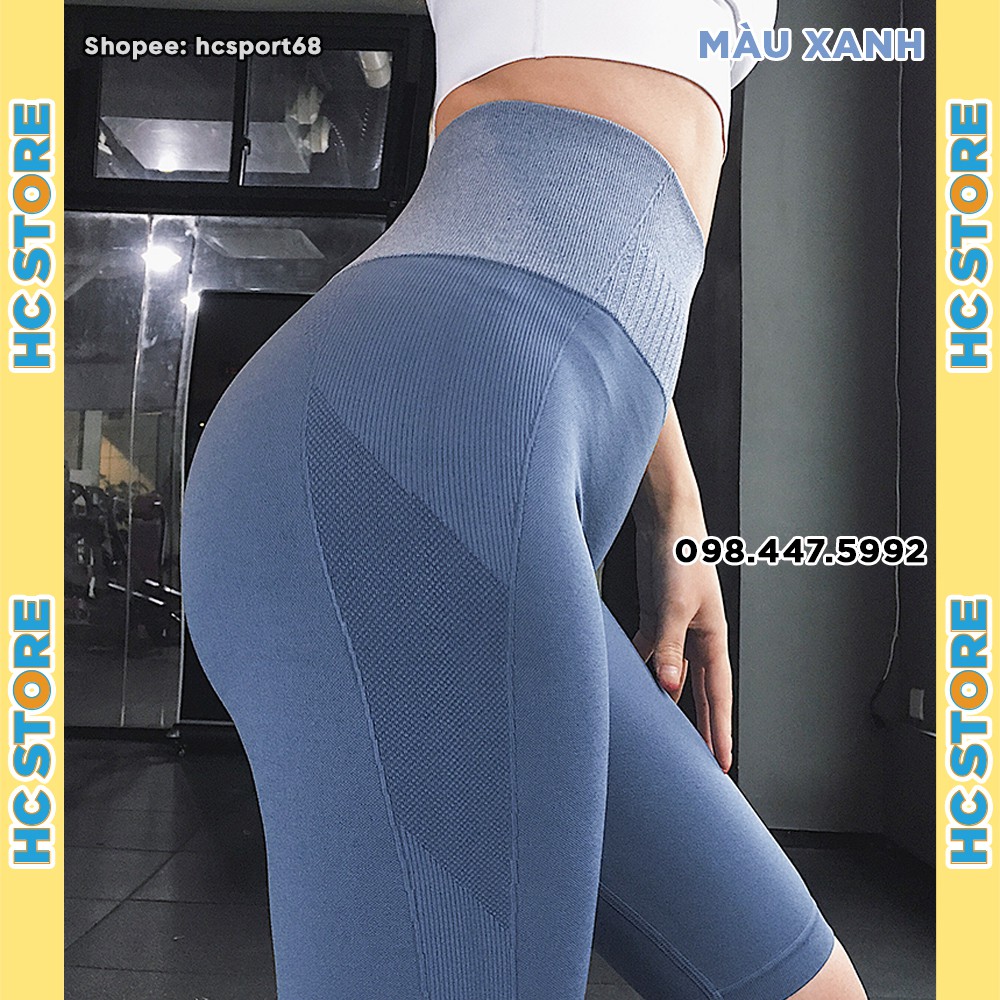 Quần Lửng Gym Active QL03 Tập Gym Yoga Nữ Chất Dệt Kim, Lưng Cao, Nâng Mông - HcSport68