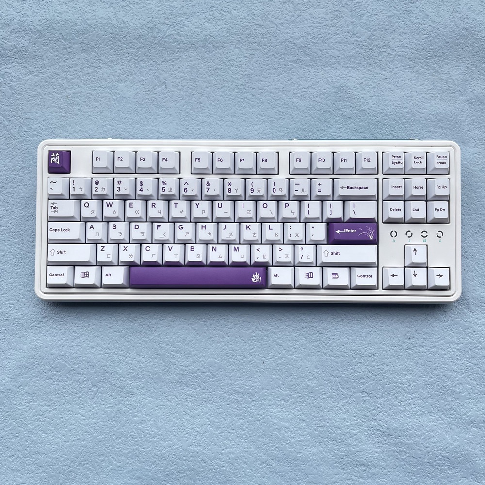 128 Phím PBT Keycaps Cherry Profile Anh đào Hoa mai Hoa lan Hoa cúc Cây thuốc nhuộm tre Phụ Bàn phím cơ học Keycap