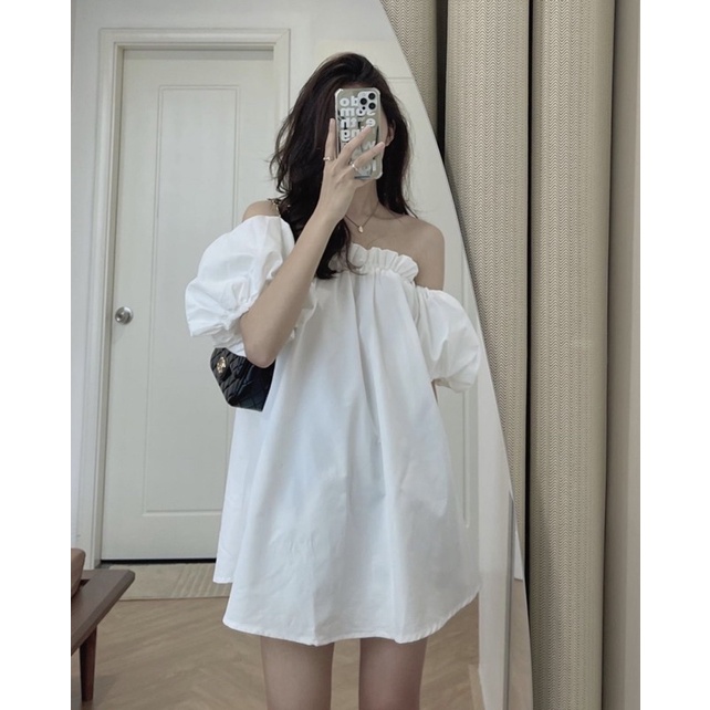 [Hàng sẵn] ÁO TRỄ VAI NỮ TAY BỒNG CỘC TAY DÁNG RỘNG CHẤT MỀM MỊN | BigBuy360 - bigbuy360.vn