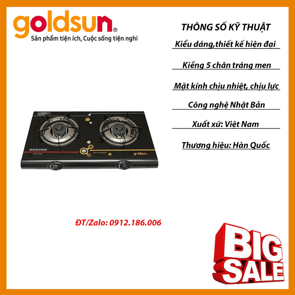 Bếp gas dương đôi Goldsun GS-2015GB chính hãng