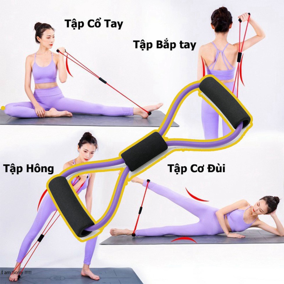 Dây Kéo tập Yoga-Gym đàn hồi, tập tay hình số 8 đa năng siêu tiện lợi