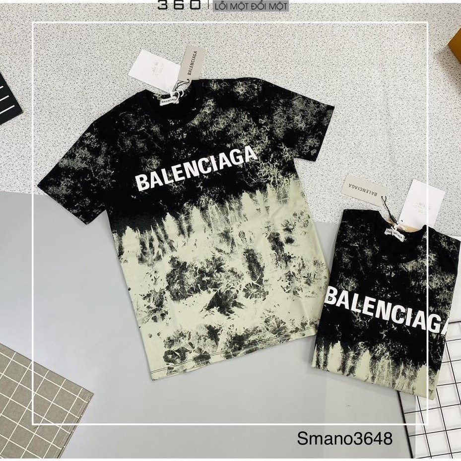 Ao phông nam nữ cotton siêu cấp Balenciaga loang tuyết Áo T SHIRT co giãn 4 chiều, thấm hút mồ hôi
