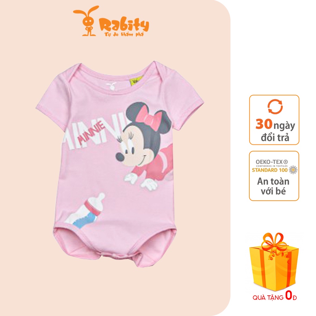  Bộ bodysuit sơ sinh bé gái cộc tay RABITY họa tiết mickey 5015