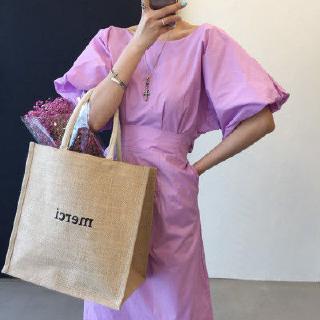 Đầm Nữ Tay Phồng Nhấn Eo Thời Trang