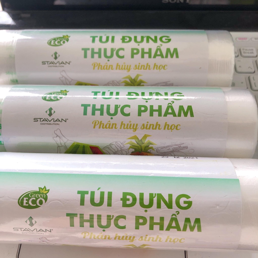 Túi đựng thực phẩm phân hủy sinh học GREEN ECO 15x25 cuộn 100c, 17x28 cuộn 200c, 20x30 cuộn 200c